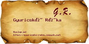 Gyuricskó Réka névjegykártya